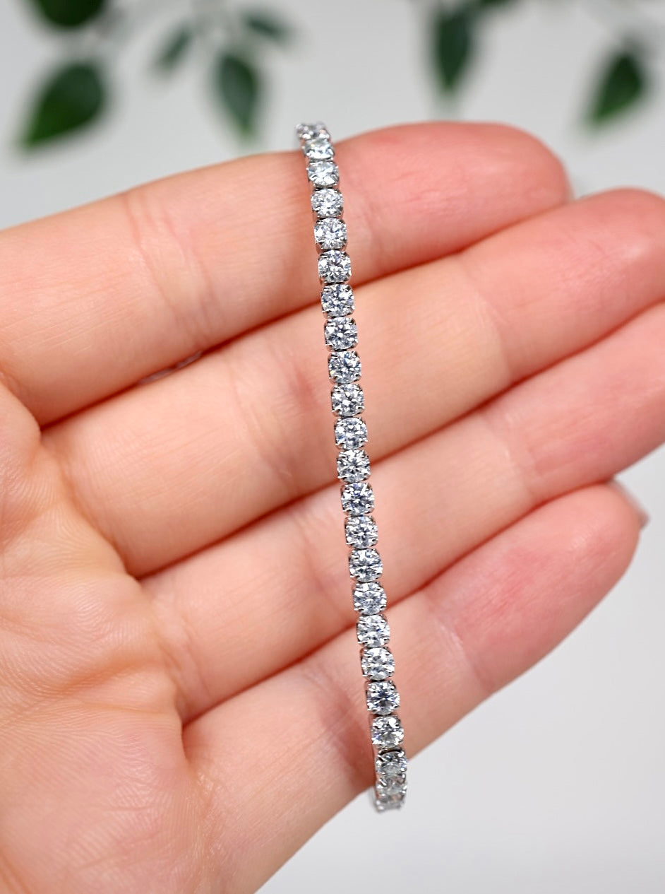 Nova Moissanit Armband 3mm Silber