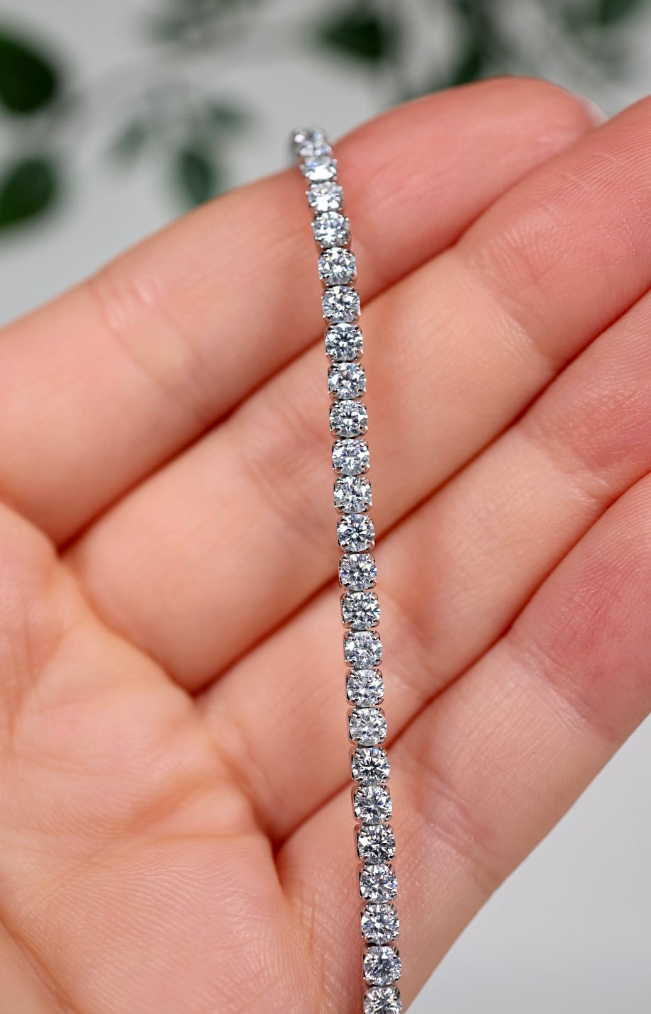 Nova Moissanit Armband 3mm Silber