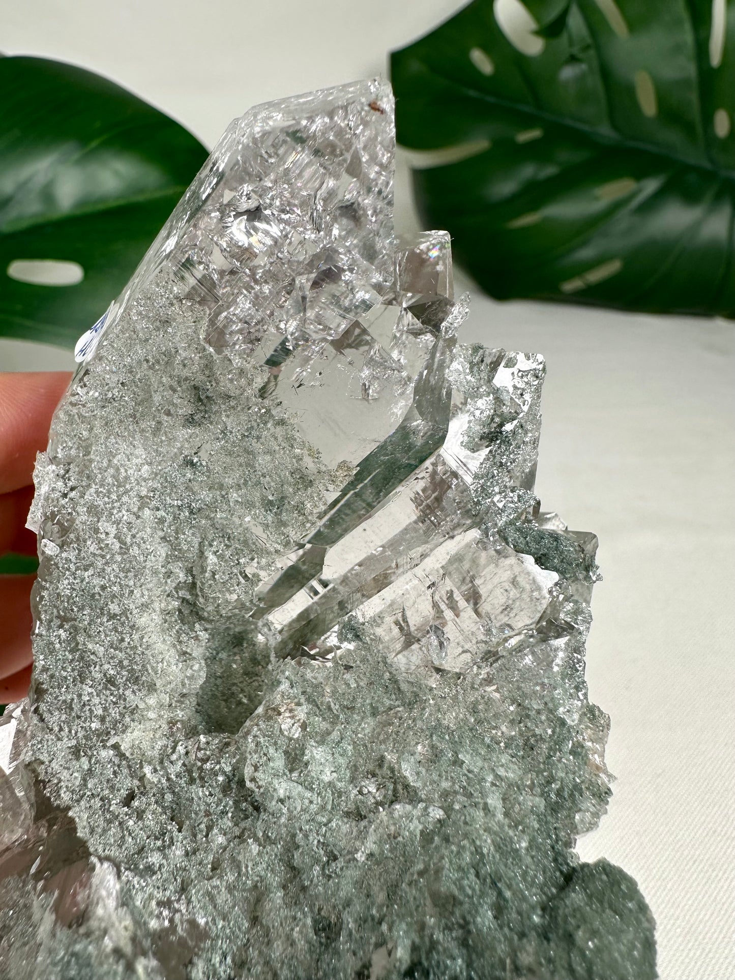 Himalaya Quarz 'Gwindel' mit Anatas & Chlorit & Rutil HQ Nr.1849HG