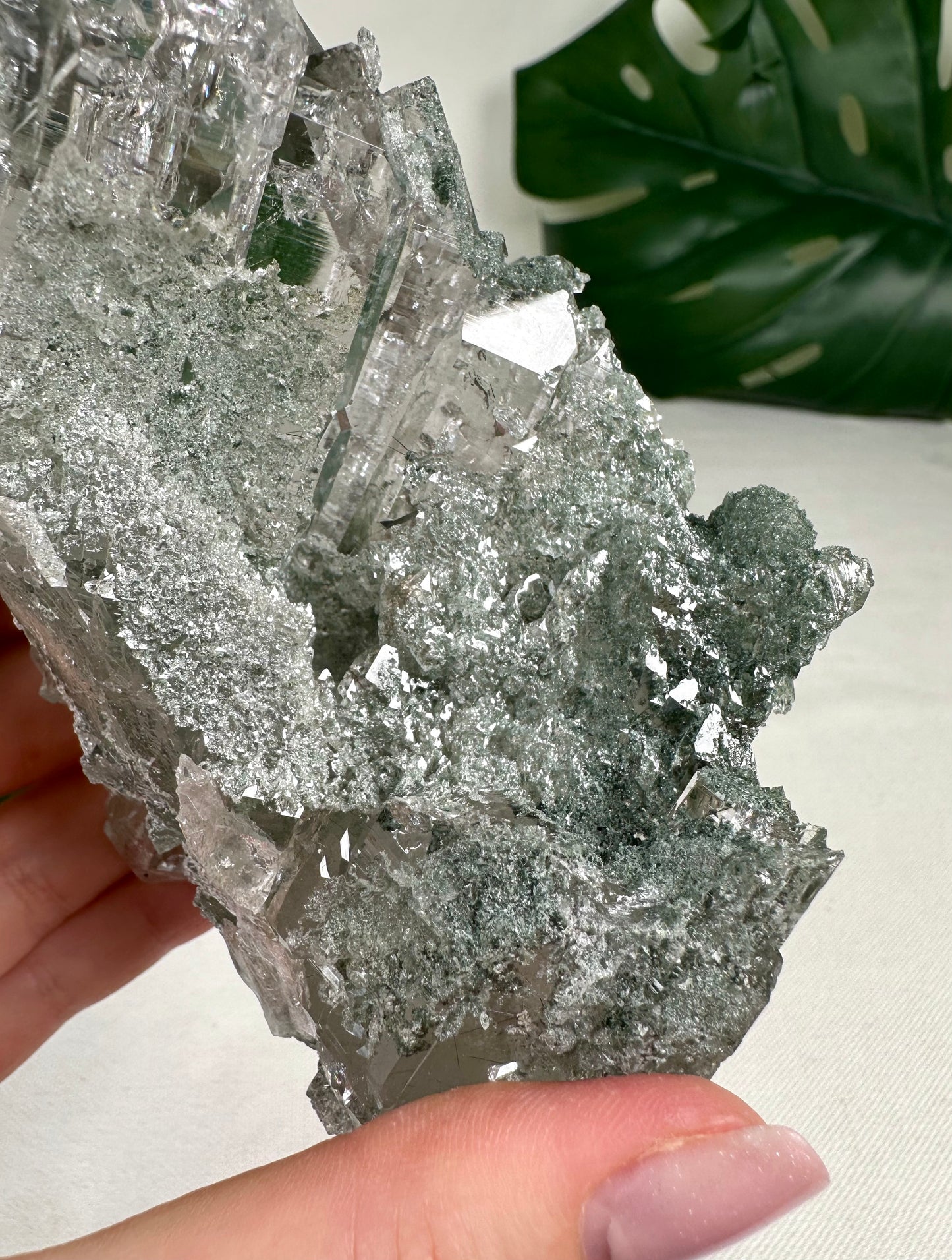 Himalaya Quarz 'Gwindel' mit Anatas & Chlorit & Rutil HQ Nr.1849HG