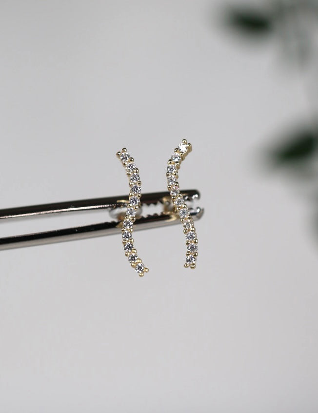 Neris Moissanit Ohrstecker - Piercing Vergoldet