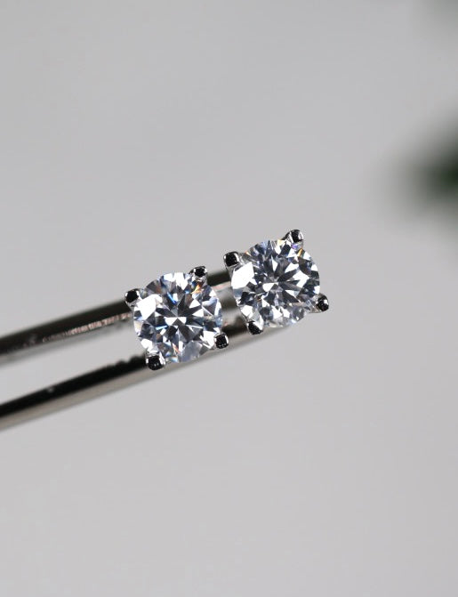 Veya Moissanit Ohrstecker 5mm - 1,0 ct. Silber