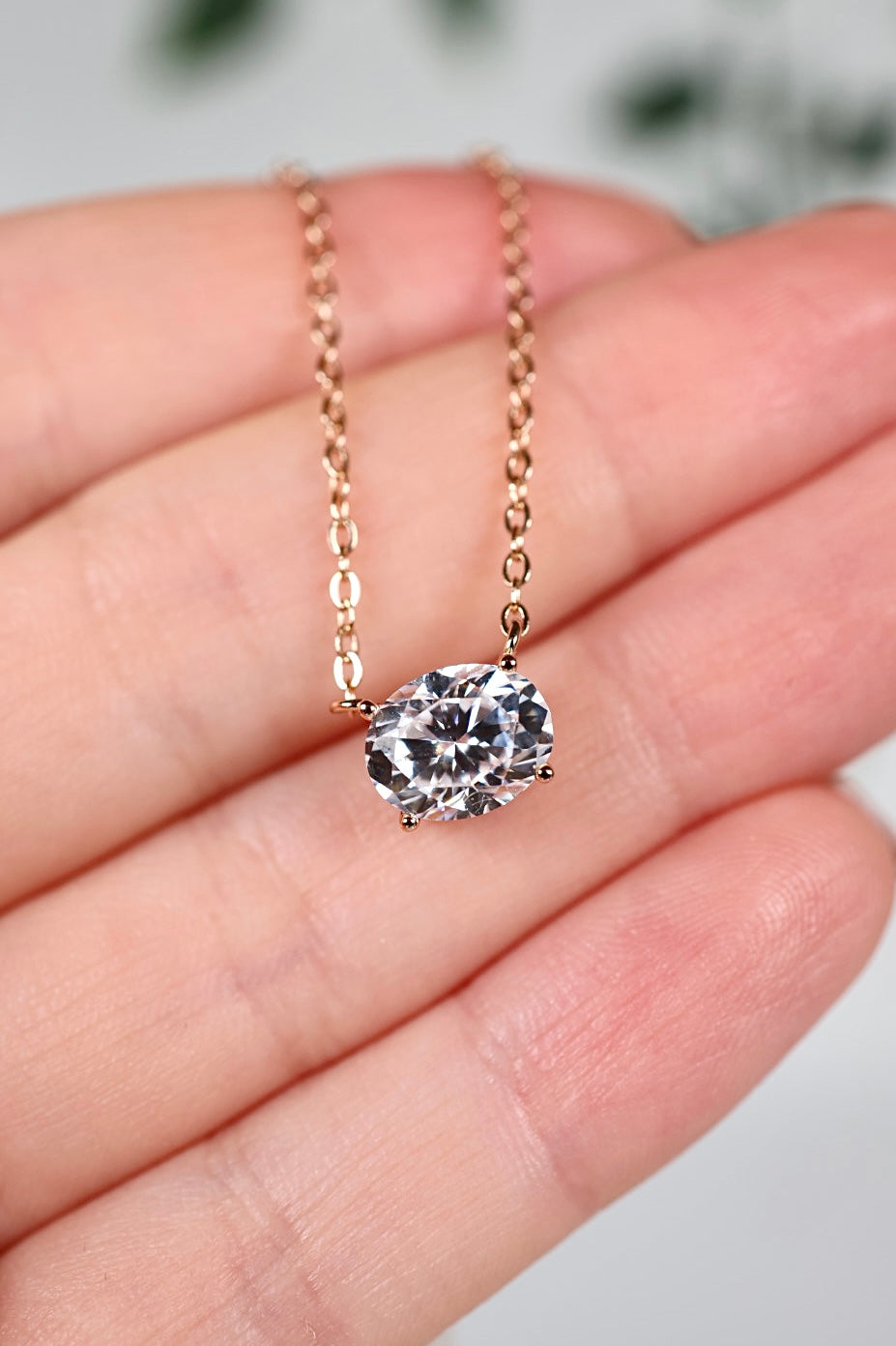 Elara Moissanit Kette Rose Gold