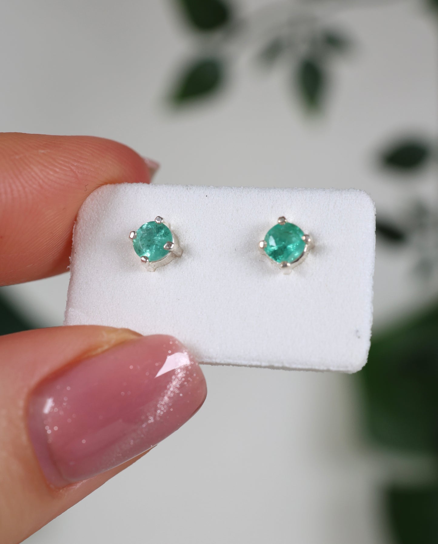 Smaragd Ohrstecker 925 Silber Nr.116SO