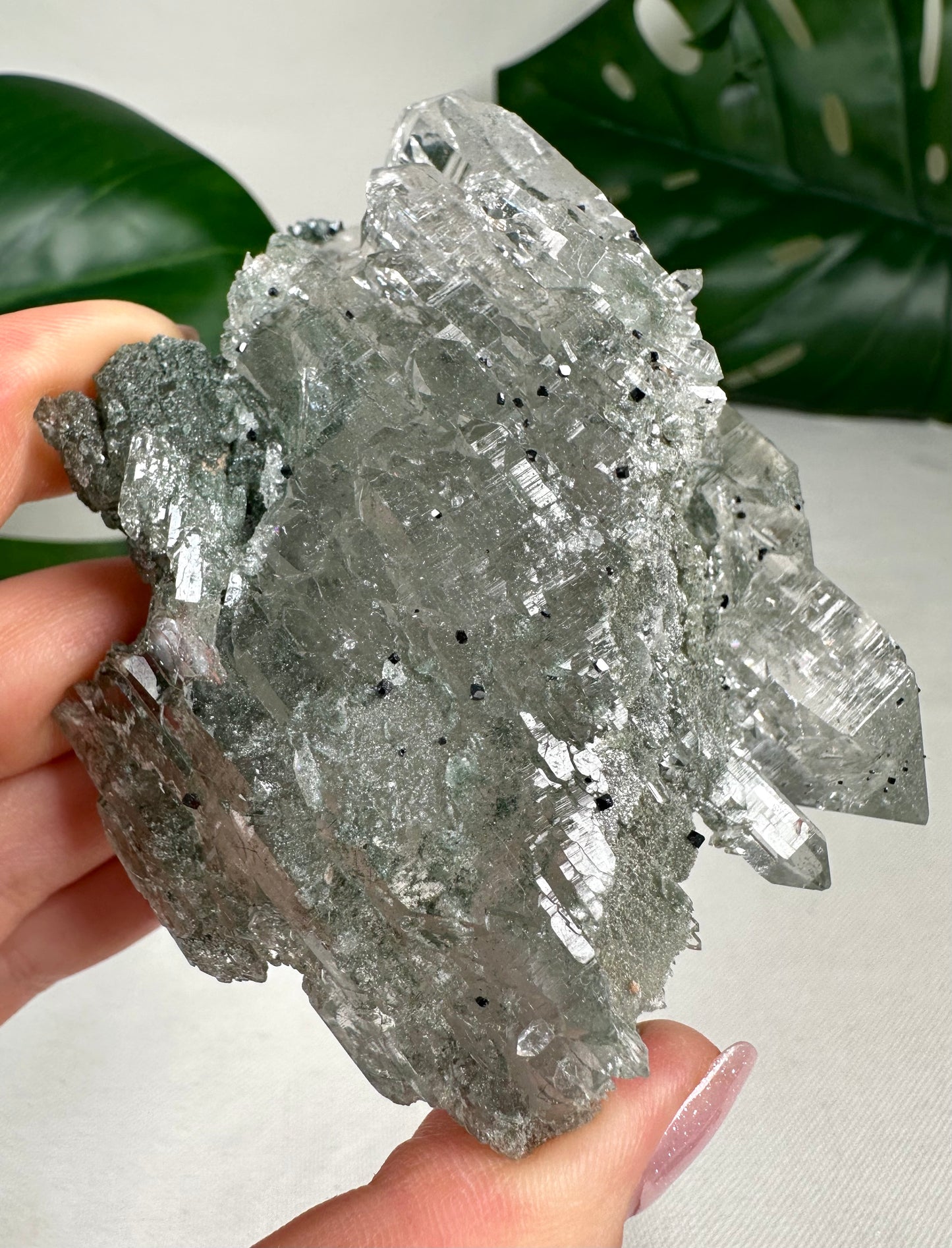 Himalaya Quarz 'Gwindel' mit Anatas & Chlorit & Rutil HQ Nr.1849HG