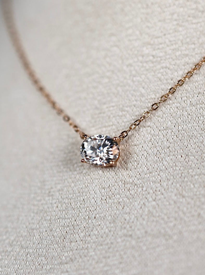 Elara Moissanit Kette Rose Gold