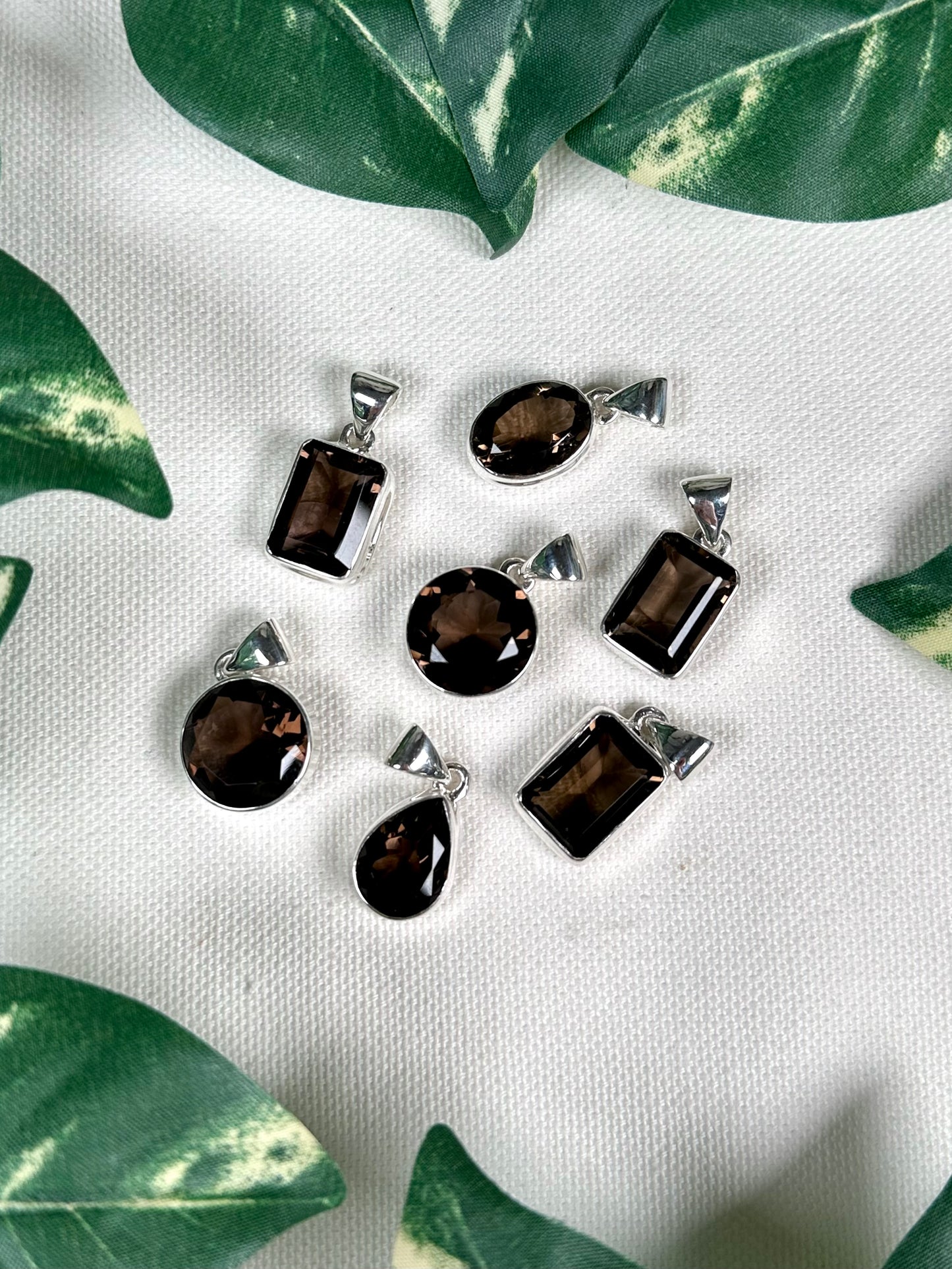 Smoky quartz pendant in 925 silver - selection