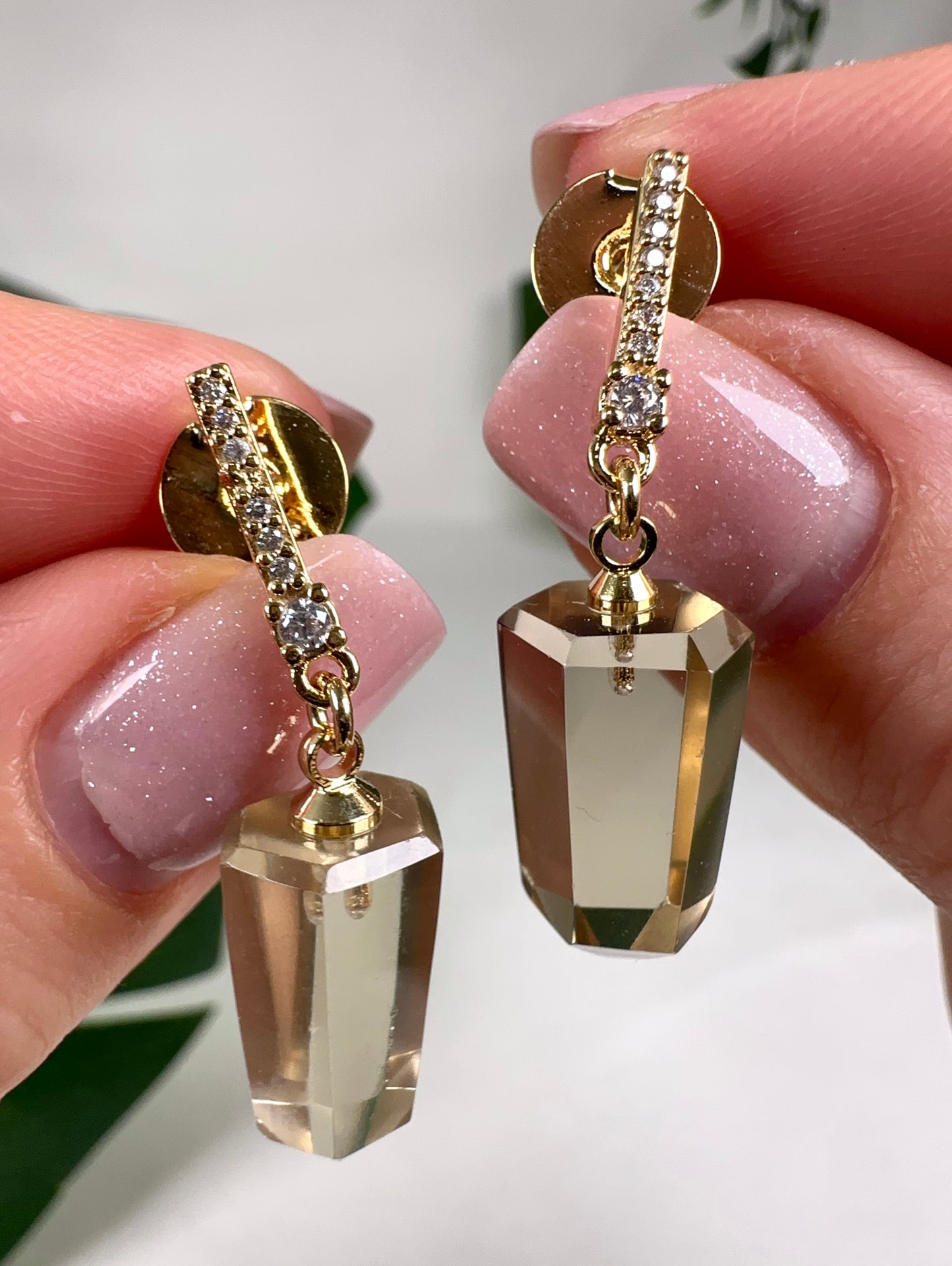 Pendientes de citrino n.º 70C2