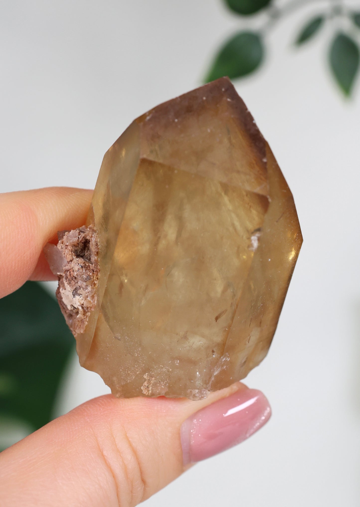 Natürliche Citrin Spitze mit Phantomen Nr.39CS