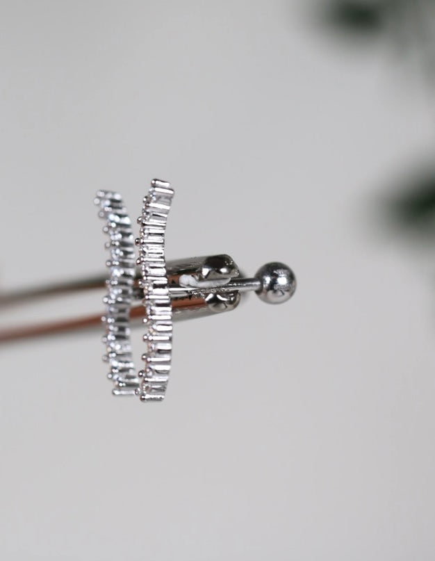 Neris Moissanit Ohrstecker - Piercing Silber