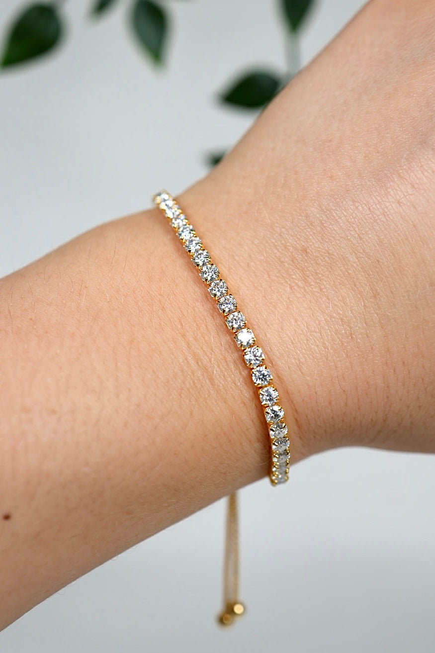 Nova Moissanit Armband 3mm Vergoldet