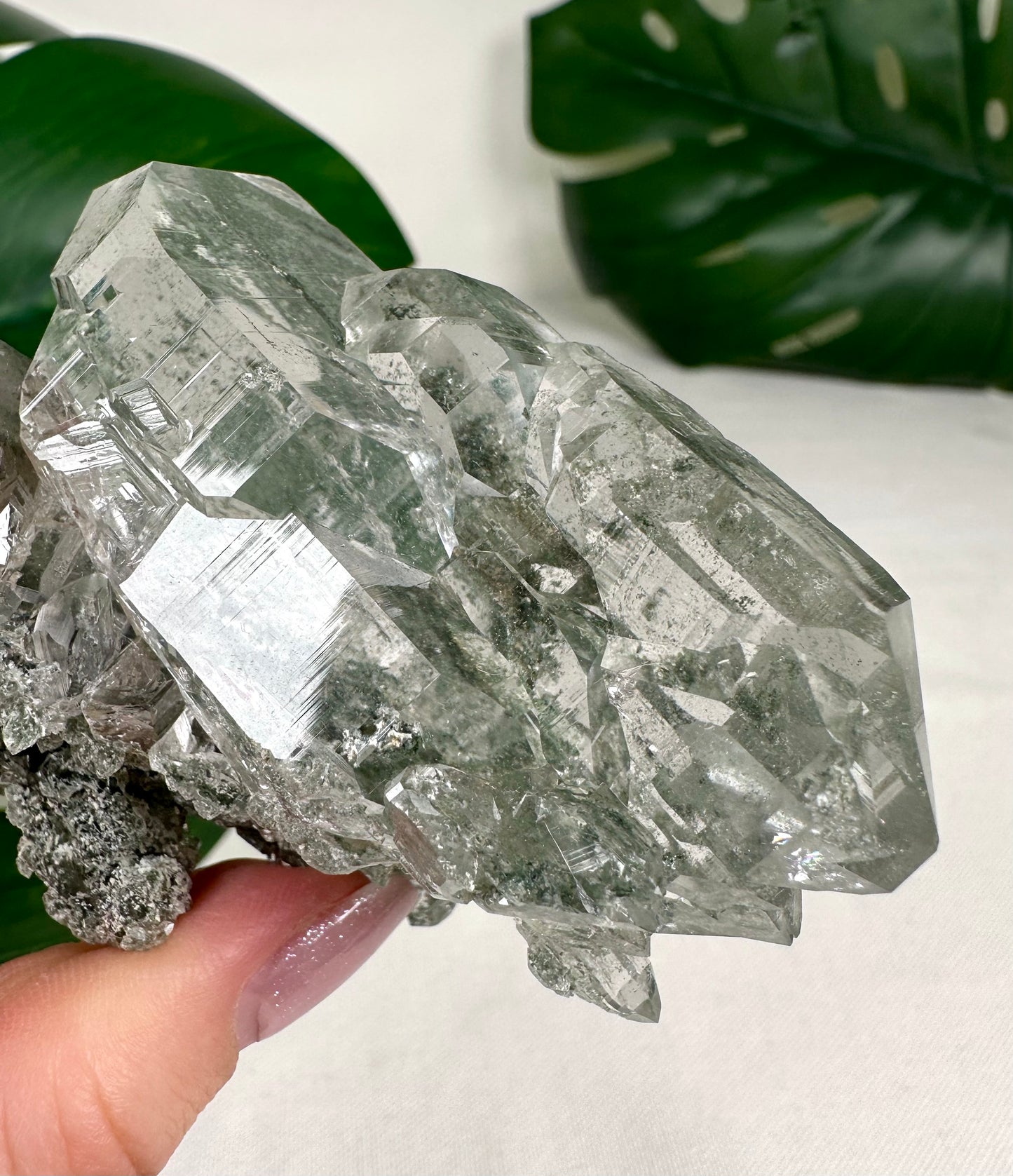 Himalaya Quarz 'Gwindel' mit Anatas & Chlorit Nr.835HG