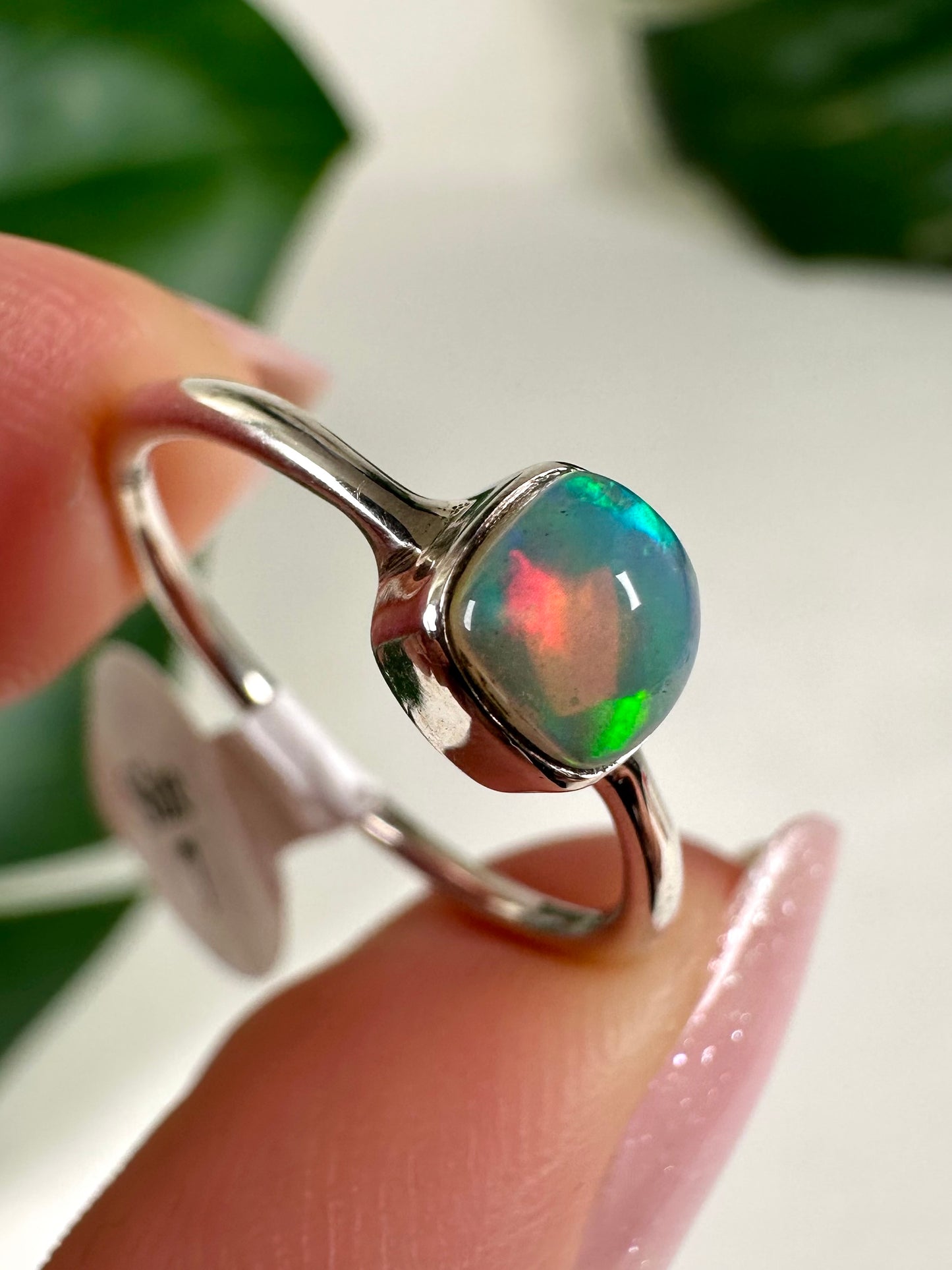 Äthiopischer Opal Ring in 925 Silber - Größe 54