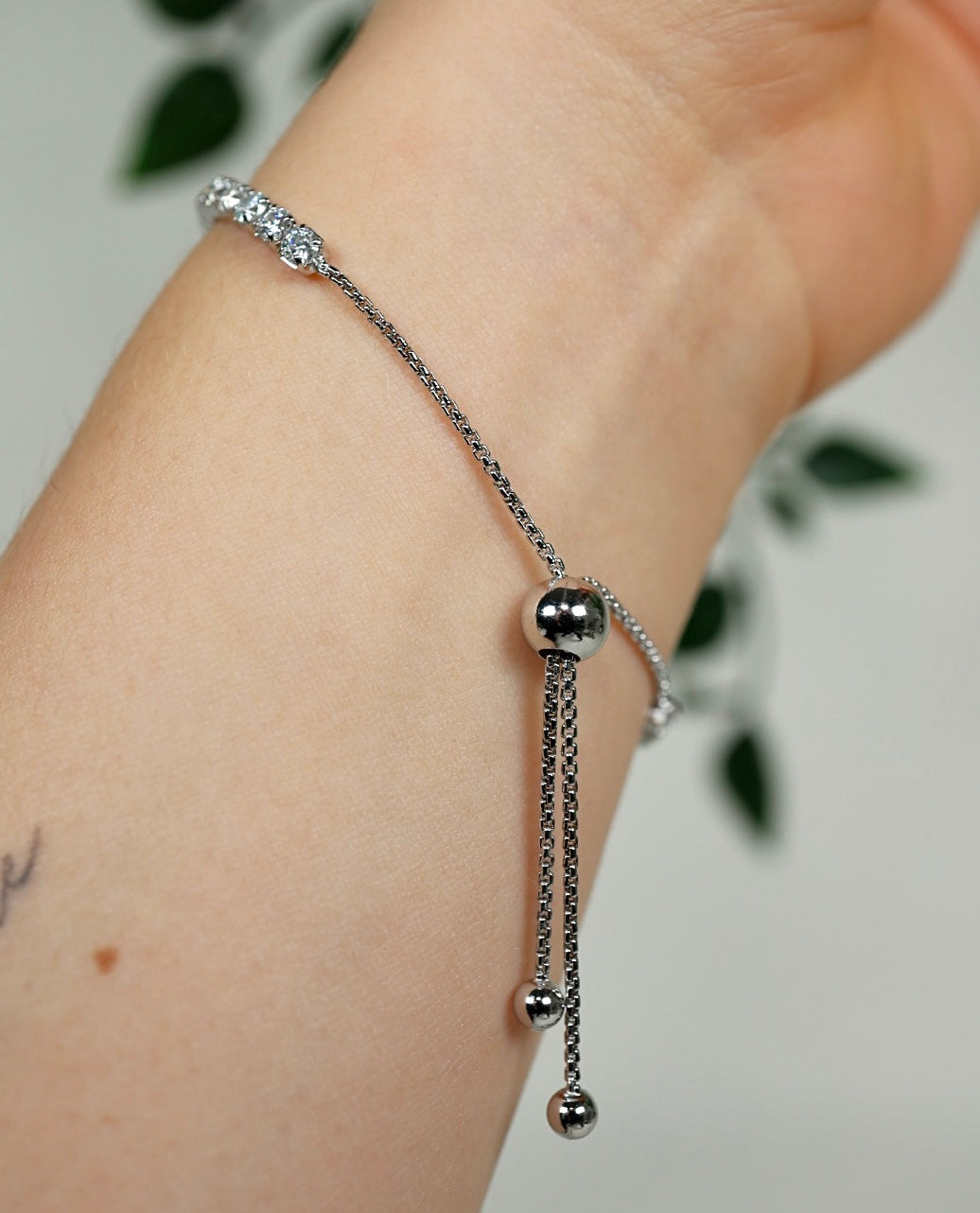 Nova Moissanit Armband 3mm Silber