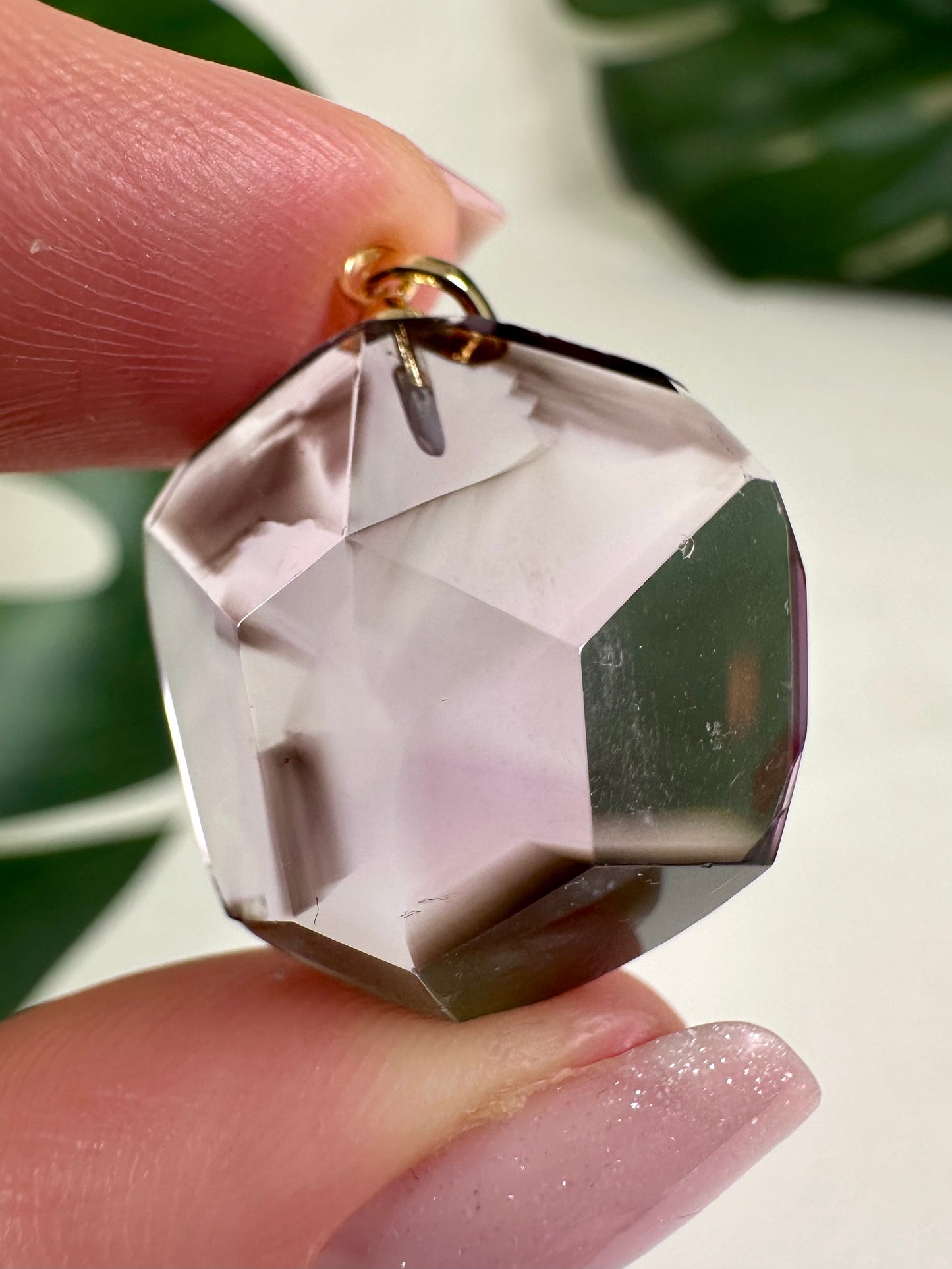 Amethyst mit Rauchquarz Phantom Anhänger Nr.43A3