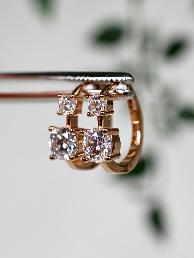Valenne Moissanit Ohrringe Rose Gold