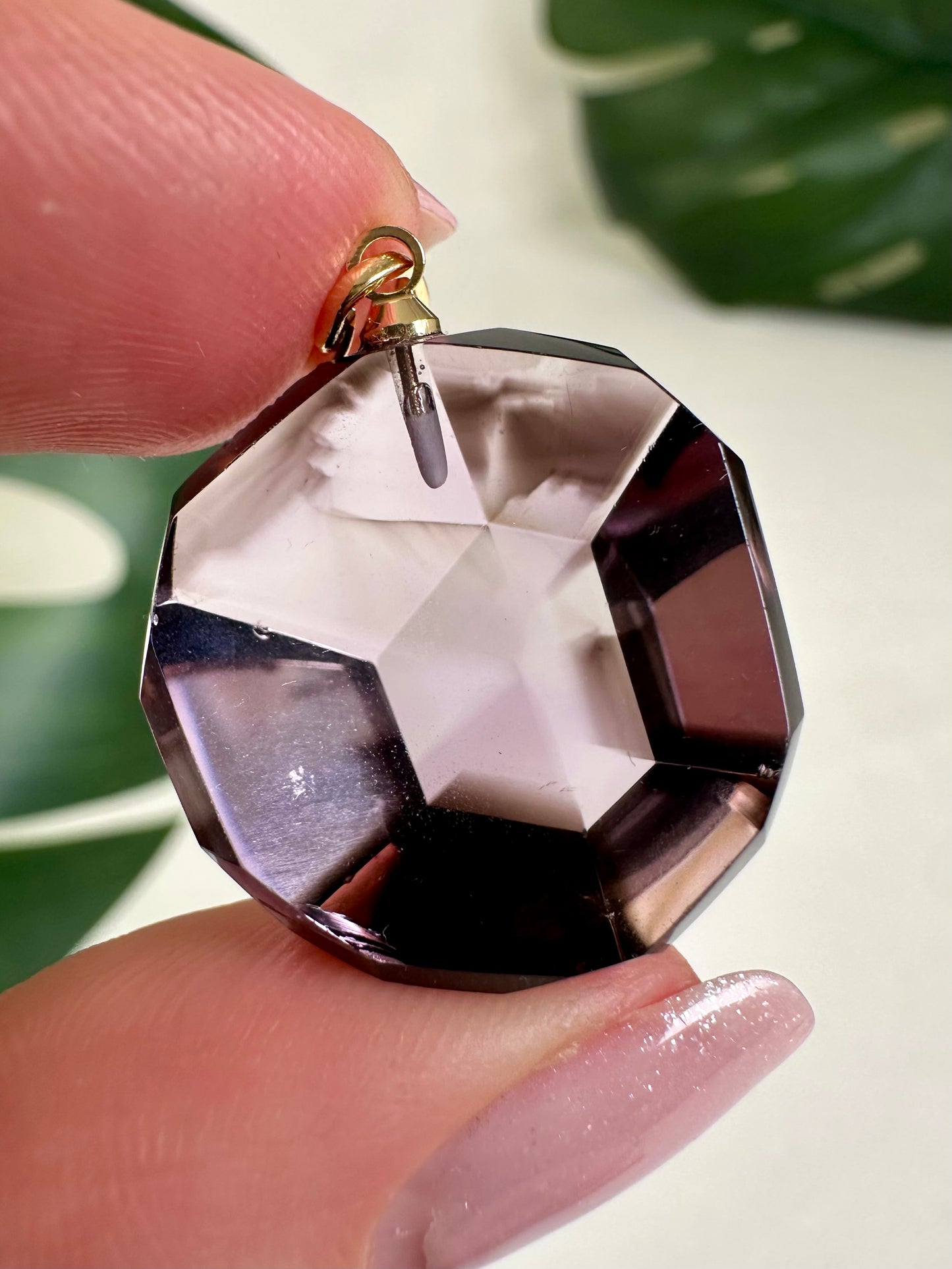 Amethyst mit Rauchquarz Phantom Anhänger Nr.43A3