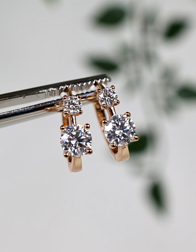 Valenne Moissanit Ohrringe Rose Gold