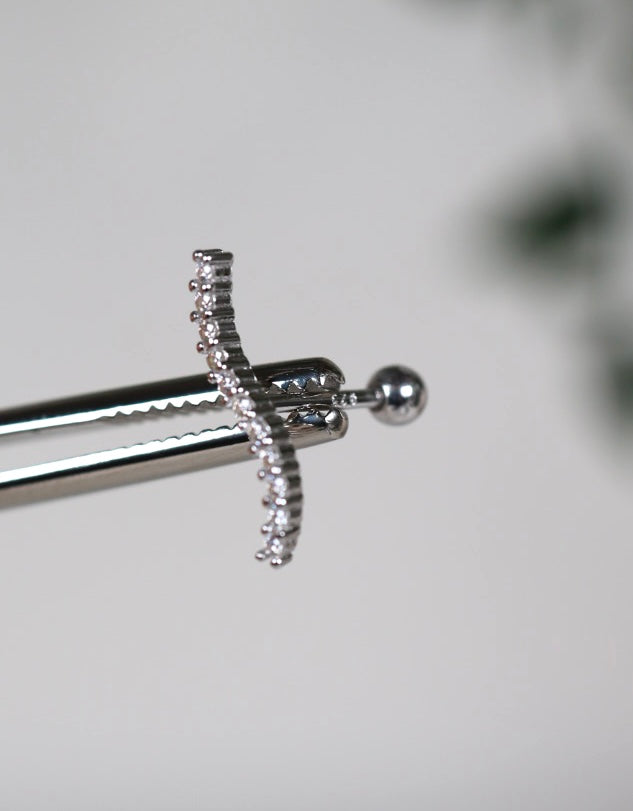 Neris Moissanit Ohrstecker - Piercing Silber