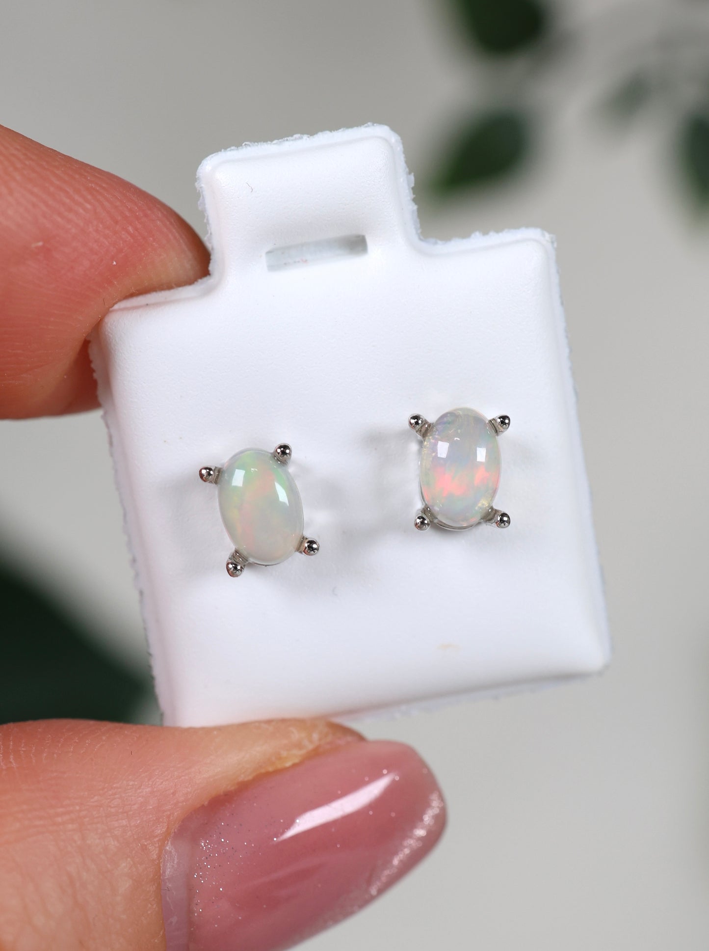 Helle Opal Ohrstecker 925 Silber - Auswahl