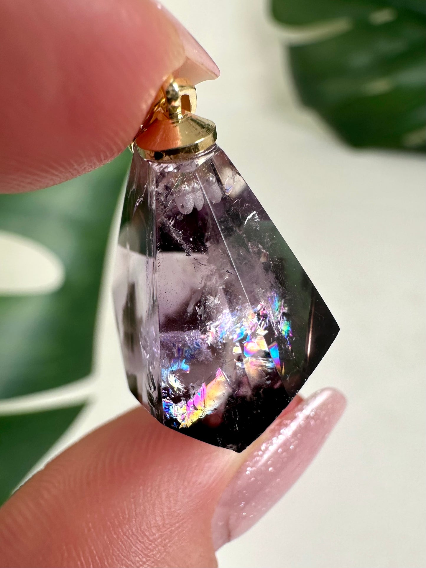 Amethyst mit Rauchquarz Phantom Anhänger Nr.44A2