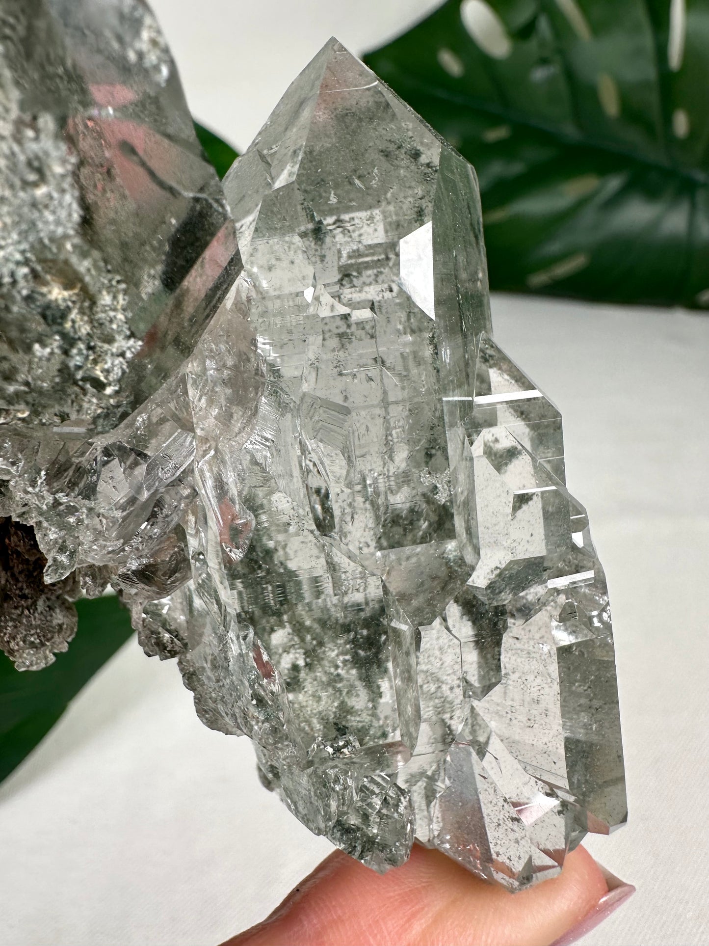 Himalaya Quarz 'Gwindel' mit Anatas & Chlorit Nr.835HG