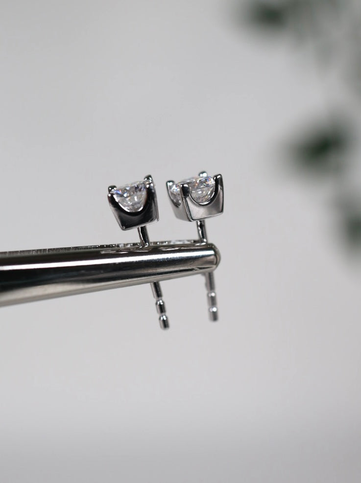 Veya Moissanit Ohrstecker 4,5mm - 0,8 ct. Silber
