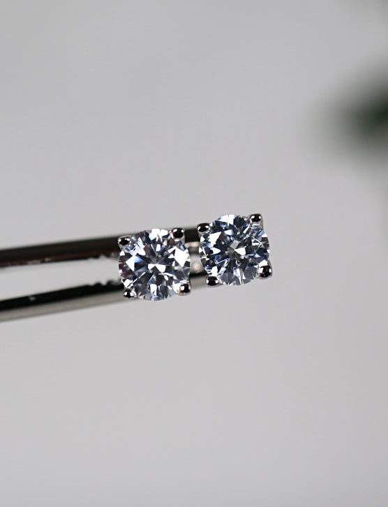 Veya Moissanit Ohrstecker 4,5mm - 0,8 ct. Silber