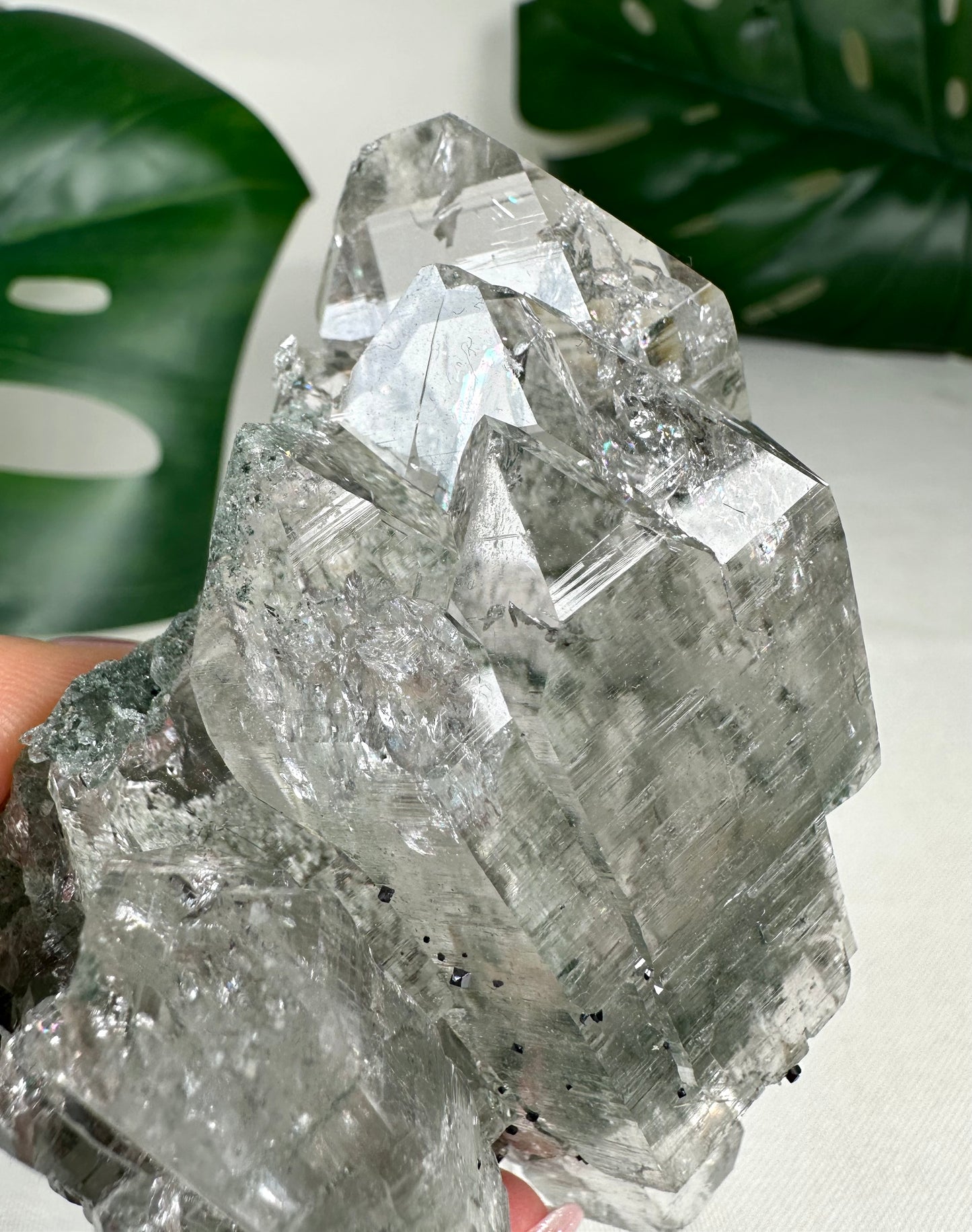 Himalaya Quarz 'Gwindel' mit Anatas & Chlorit & Rutil HQ Nr.1849HG