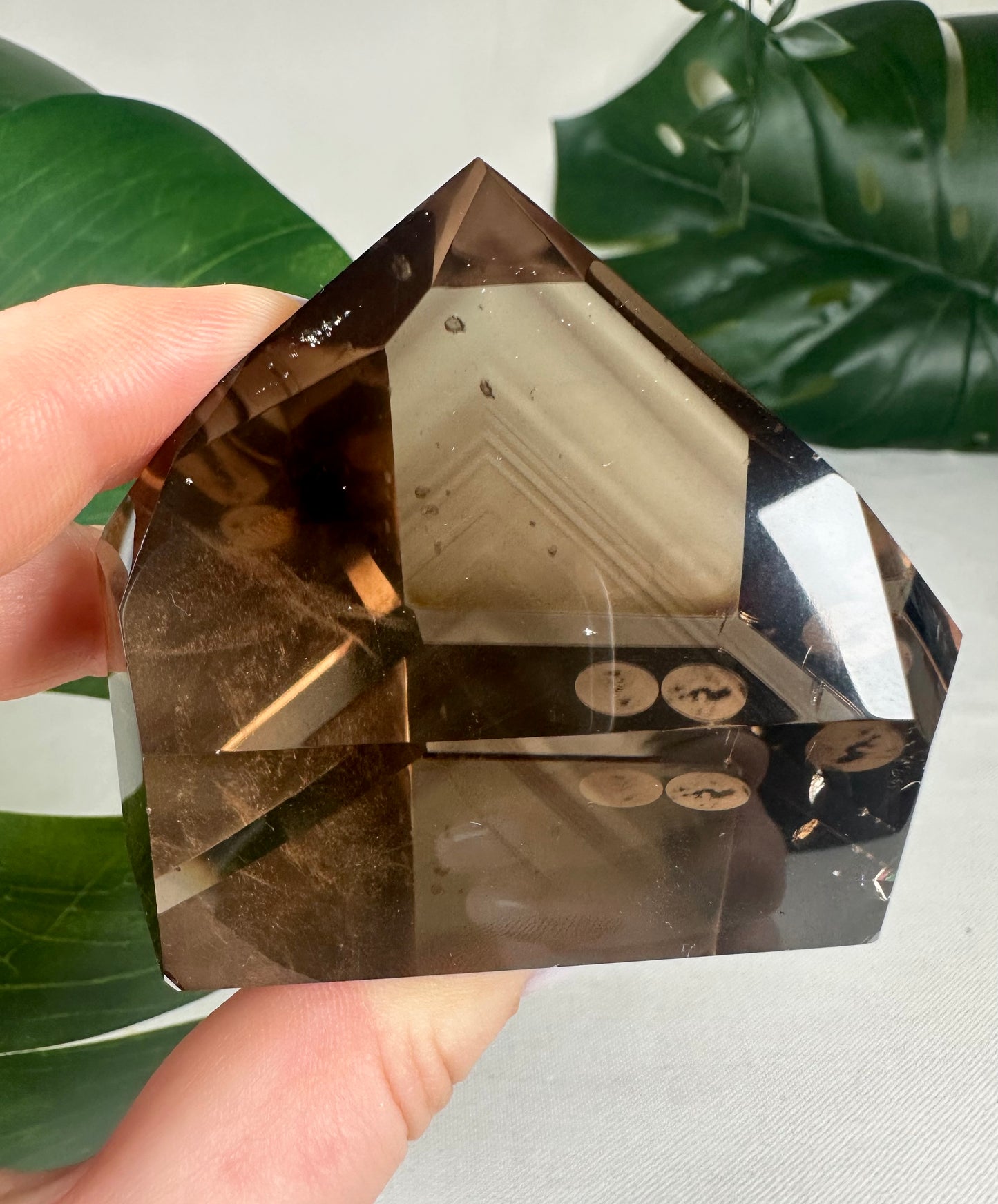Smoky Citrin mit Phantomen HQ Nr.152RS - mit Blue Needles