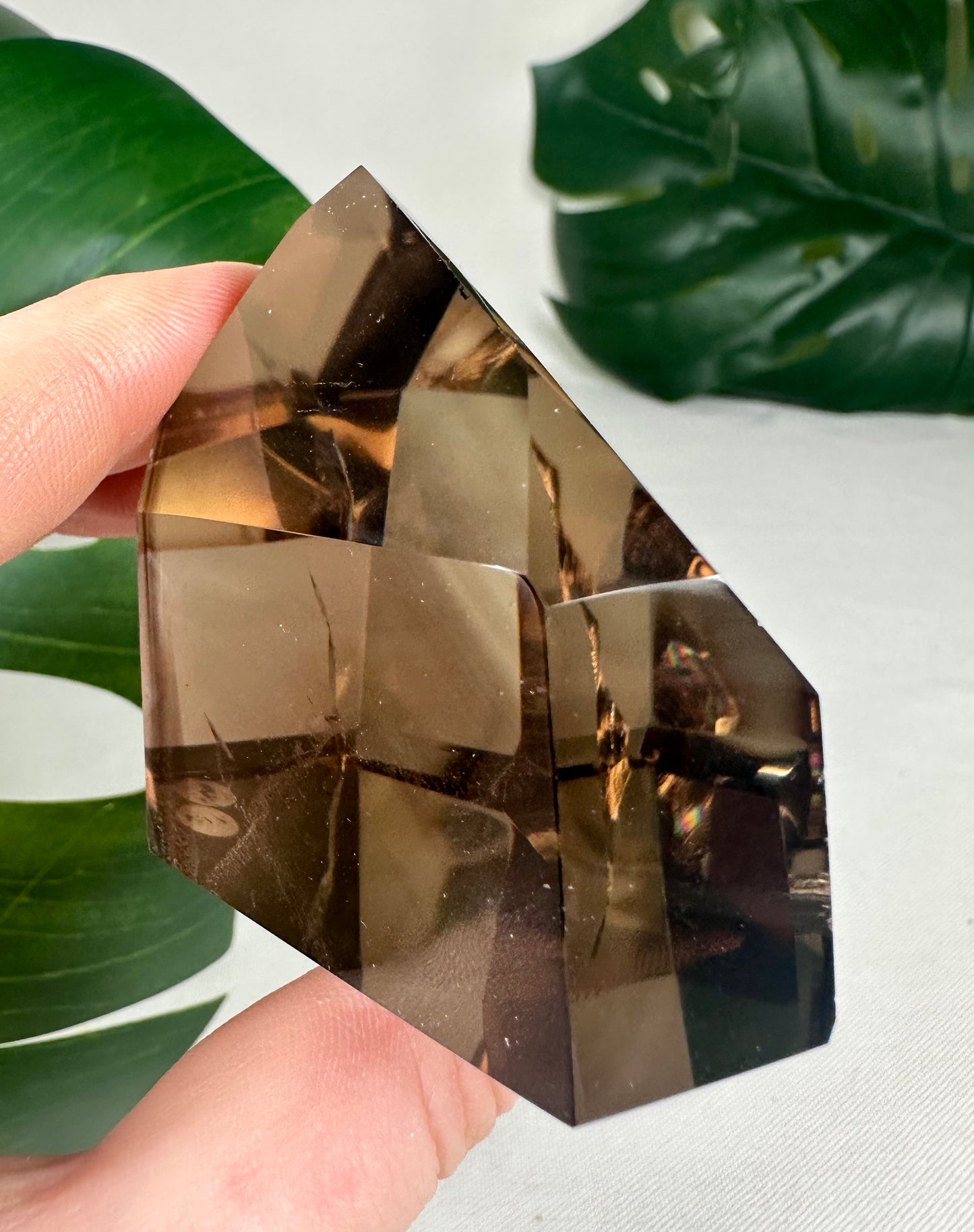 Smoky Citrin mit Phantomen HQ Nr.152RS - mit Blue Needles