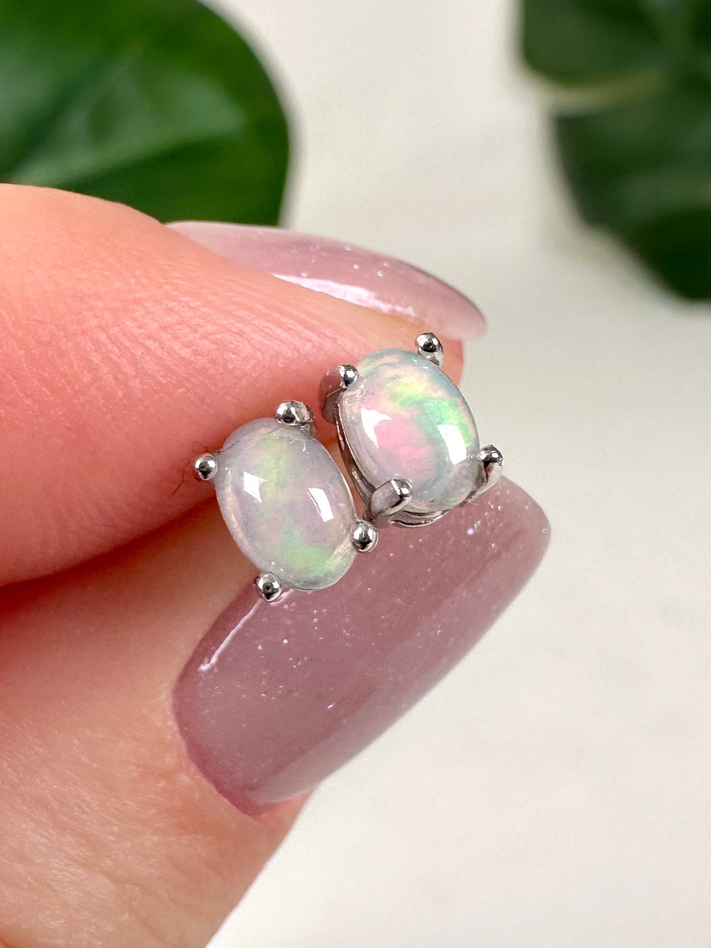Äthiopische Opal Ohrstecker - 925 Silber Nr.31OP