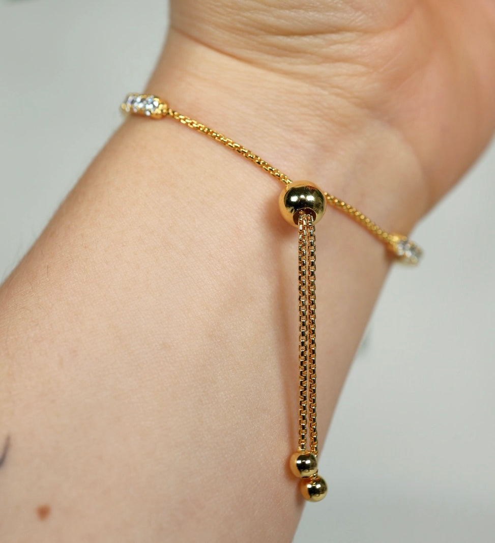 Nova Moissanit Armband 3mm Vergoldet