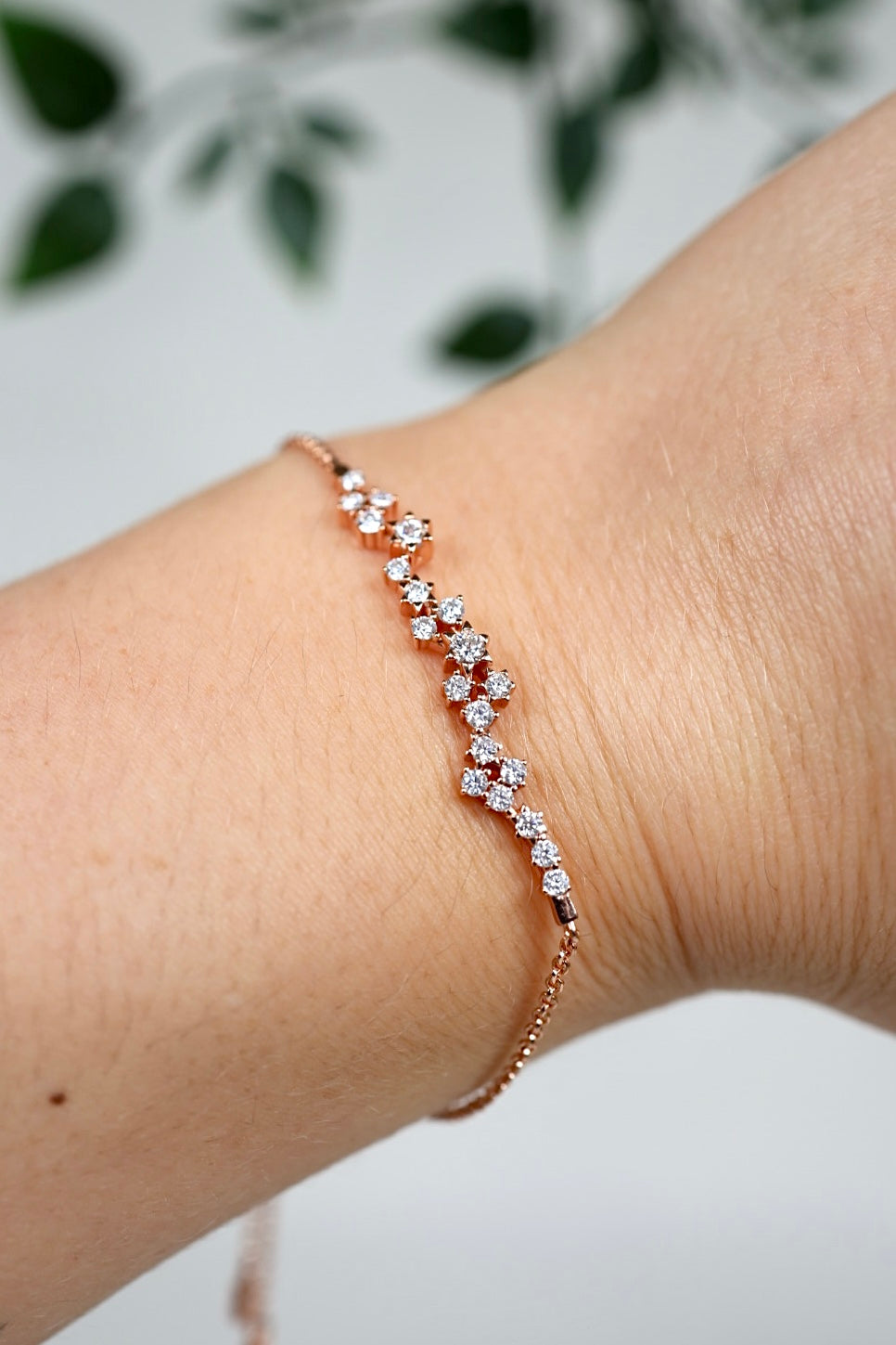 Lyra Moissanit Armband Rose Gold