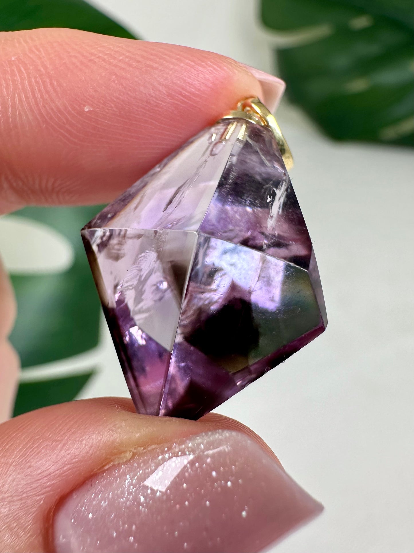 Amethyst mit Rauchquarz Phantom Anhänger Nr.44A2