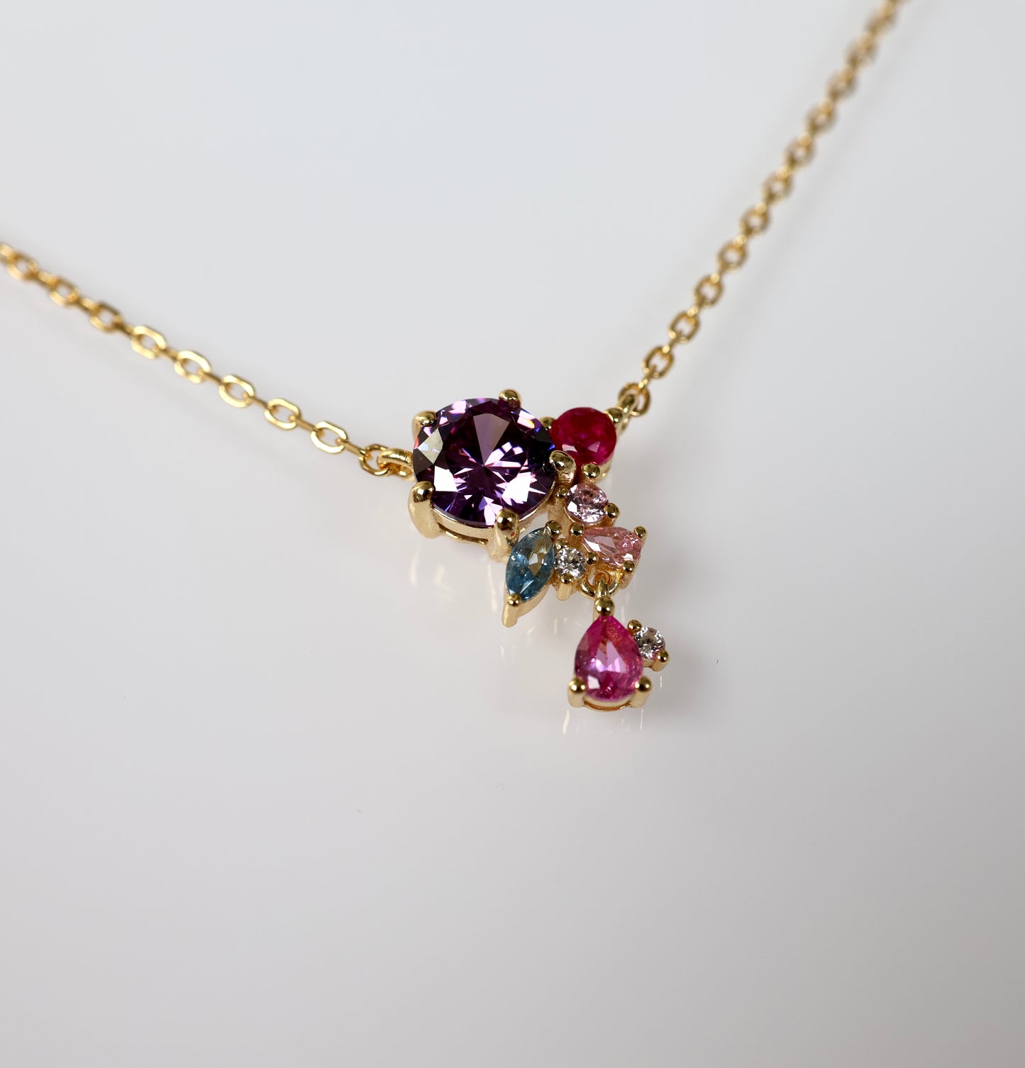 Midnight Rose - Kette 925 Silber Vergoldet