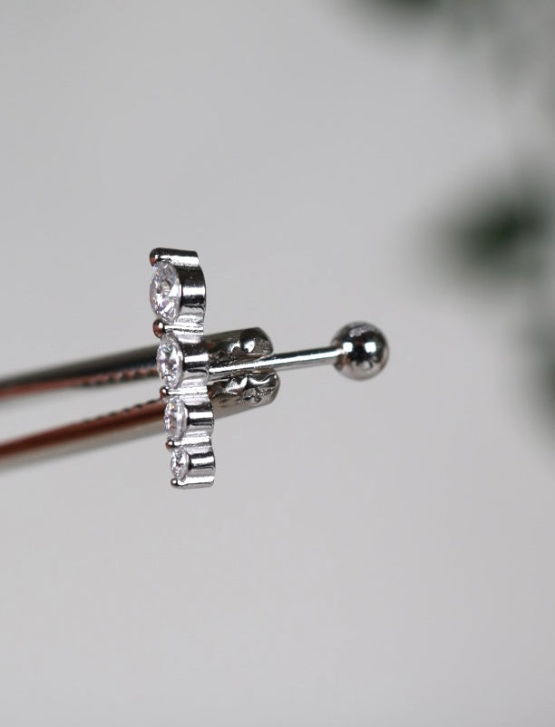 Seren Moissanit Ohrstecker - Piercing Silber