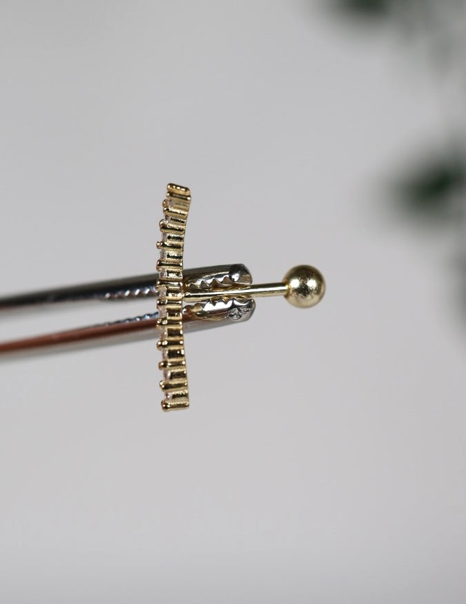 Neris Moissanit Ohrstecker - Piercing Vergoldet