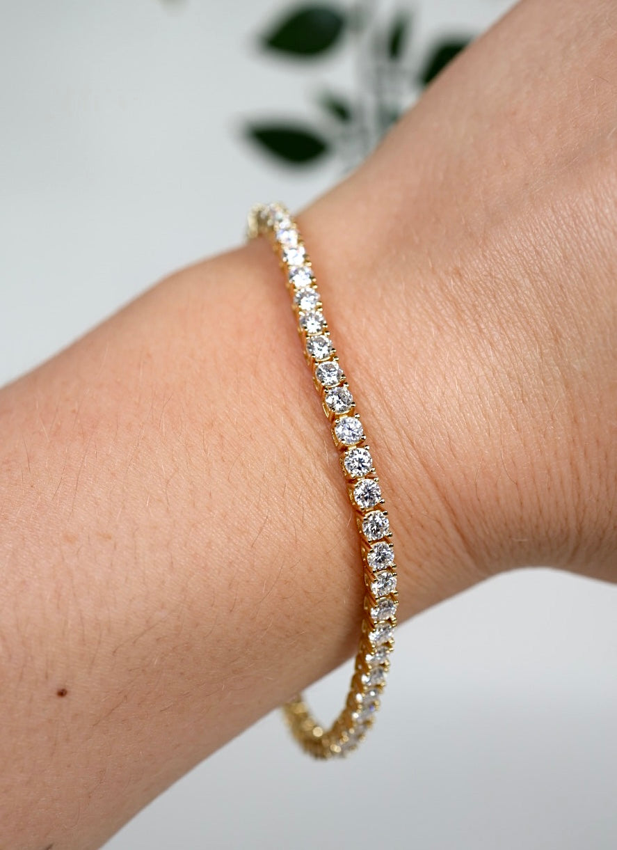 Lumira Moissanit Armband 3mm Vergoldet