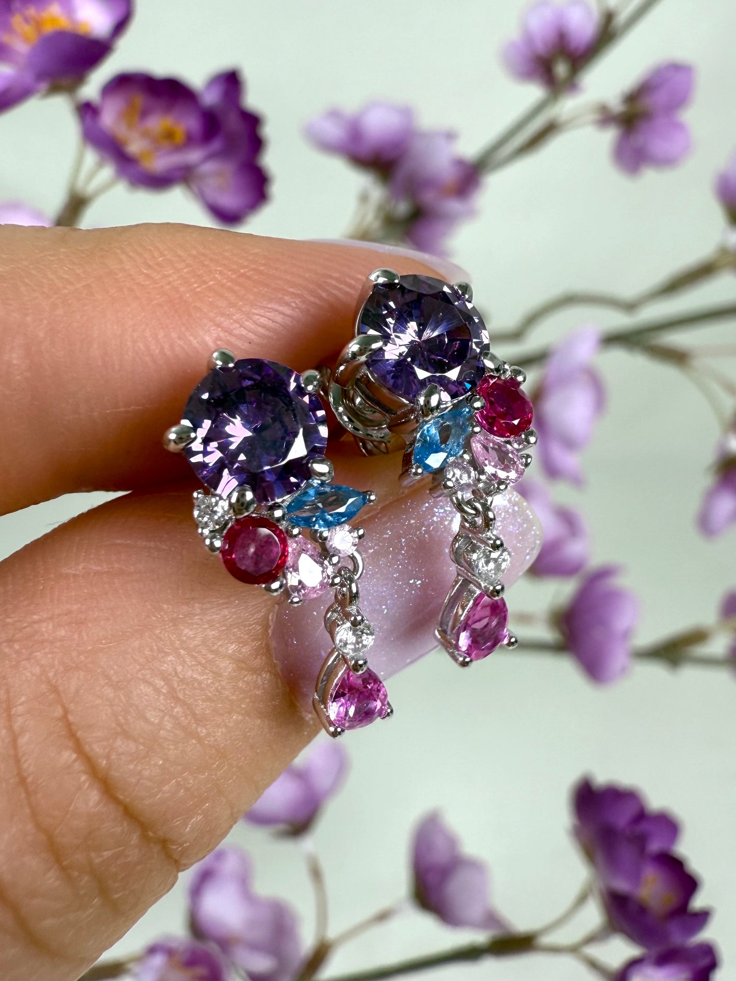 Midnight Rose - Ohrringe 925 Silber