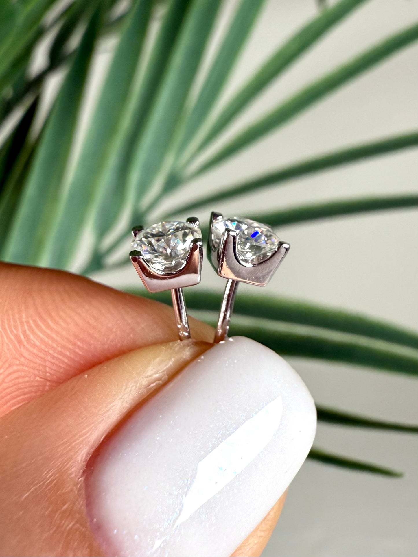 Veya Moissanit Ohrstecker 5mm - 1,0 ct. Silber