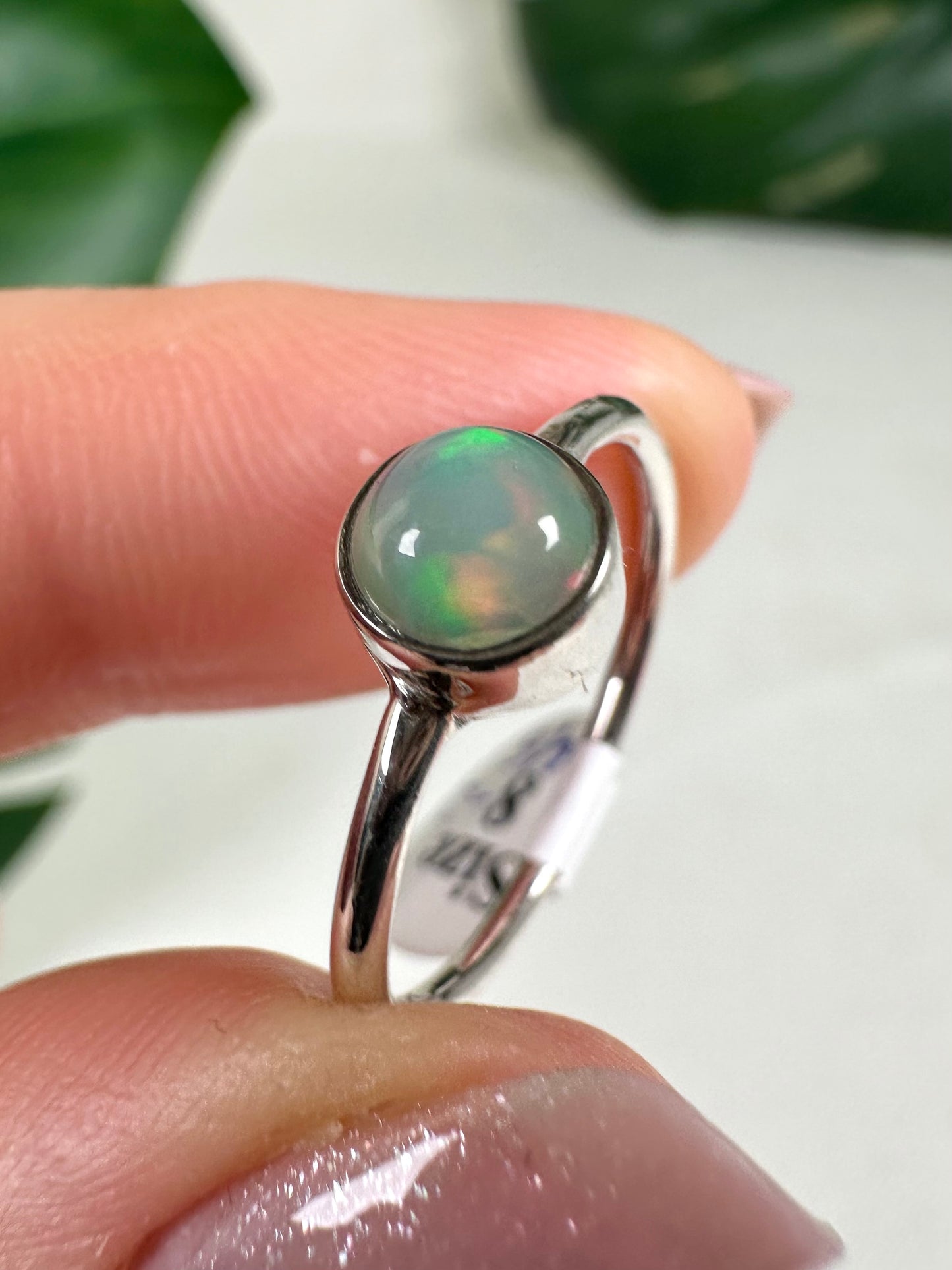 Äthiopischer Opal Ring in 925 Silber - Größe 57