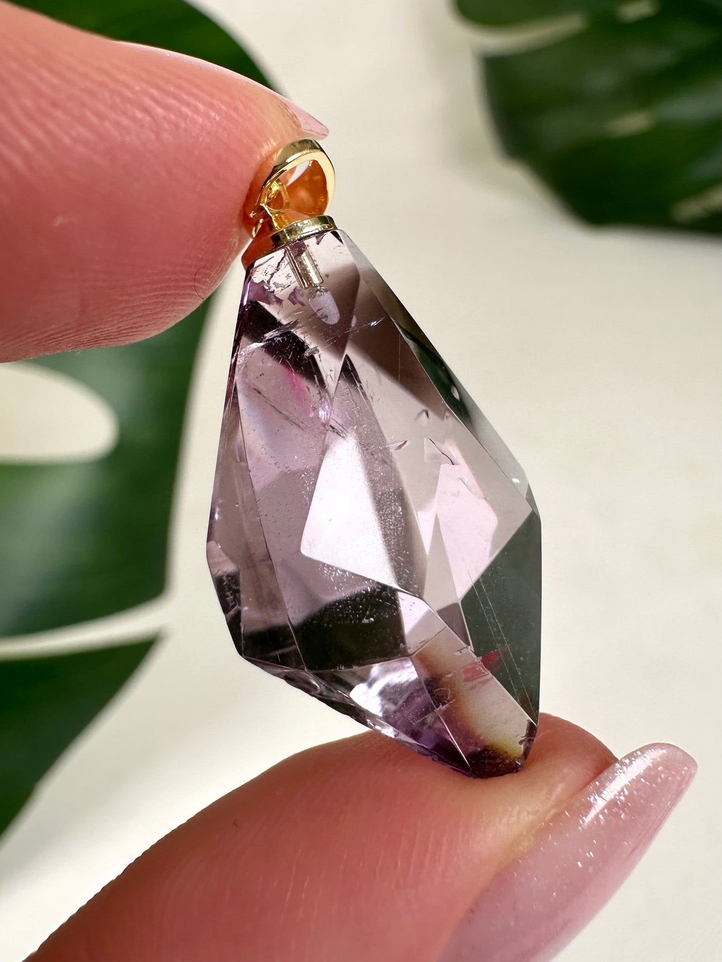 Amethyst mit Rauchquarz Phantom Anhänger Nr.43A2