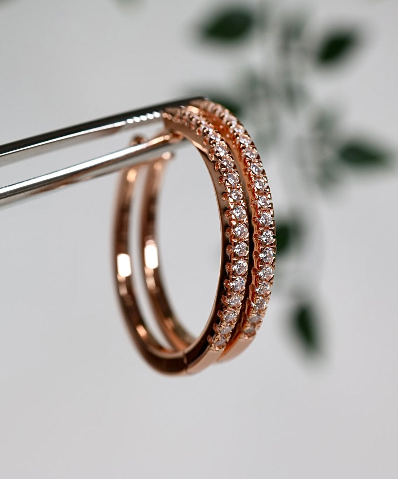 Evelis Moissanit Ohrringe Rose Gold
