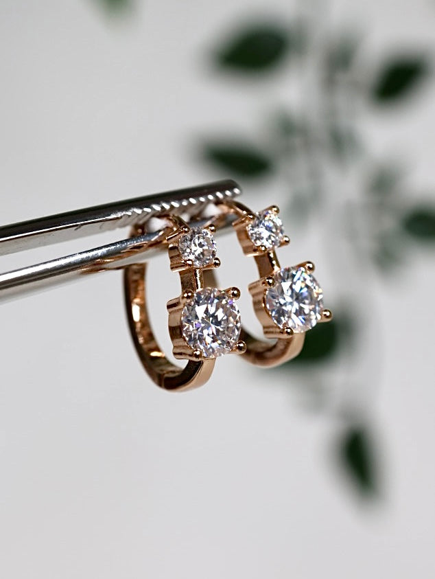 Valenne Moissanit Ohrringe Rose Gold