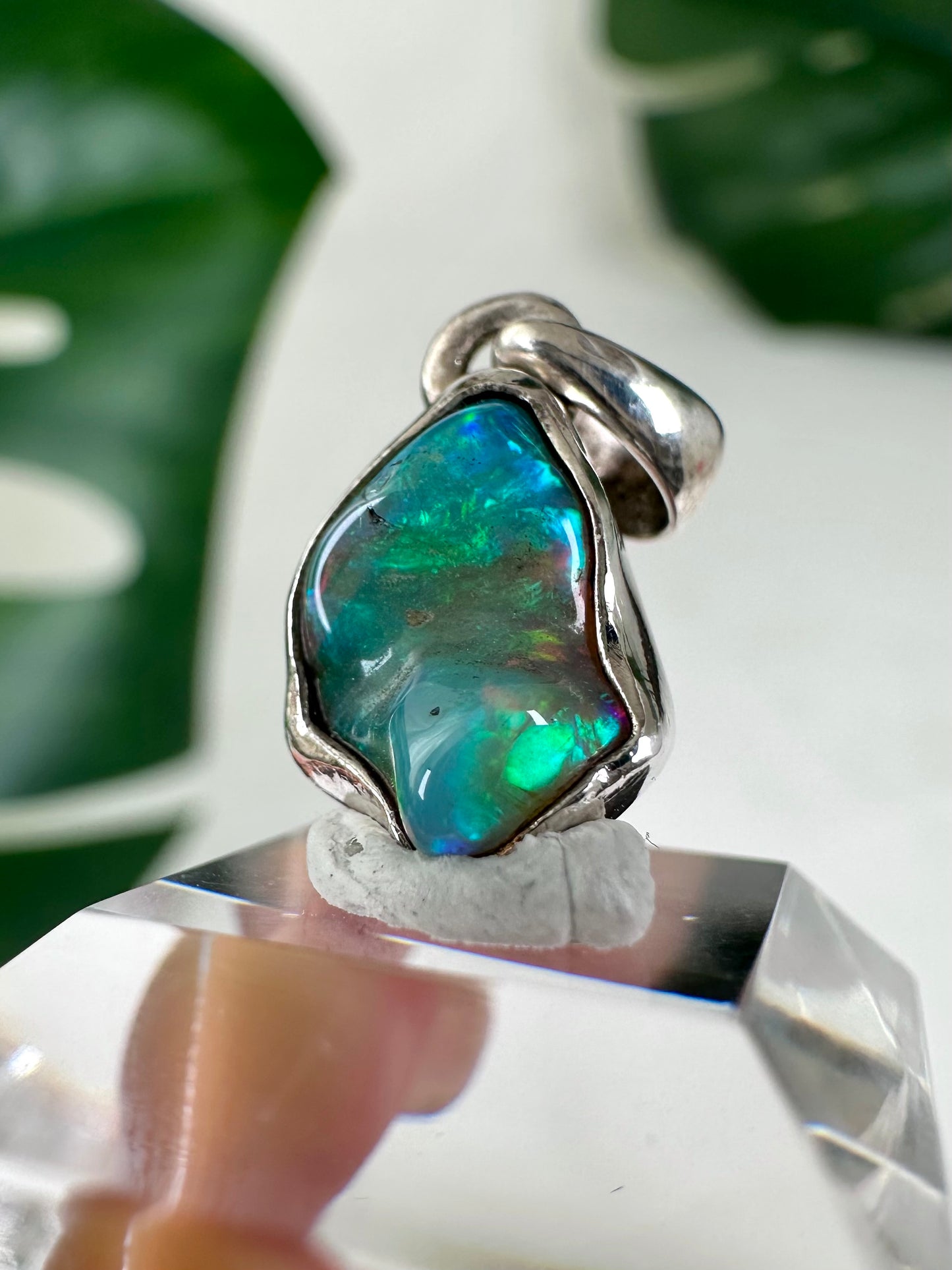 Colgante de ópalo etíope en plata 925 n.º 45O1