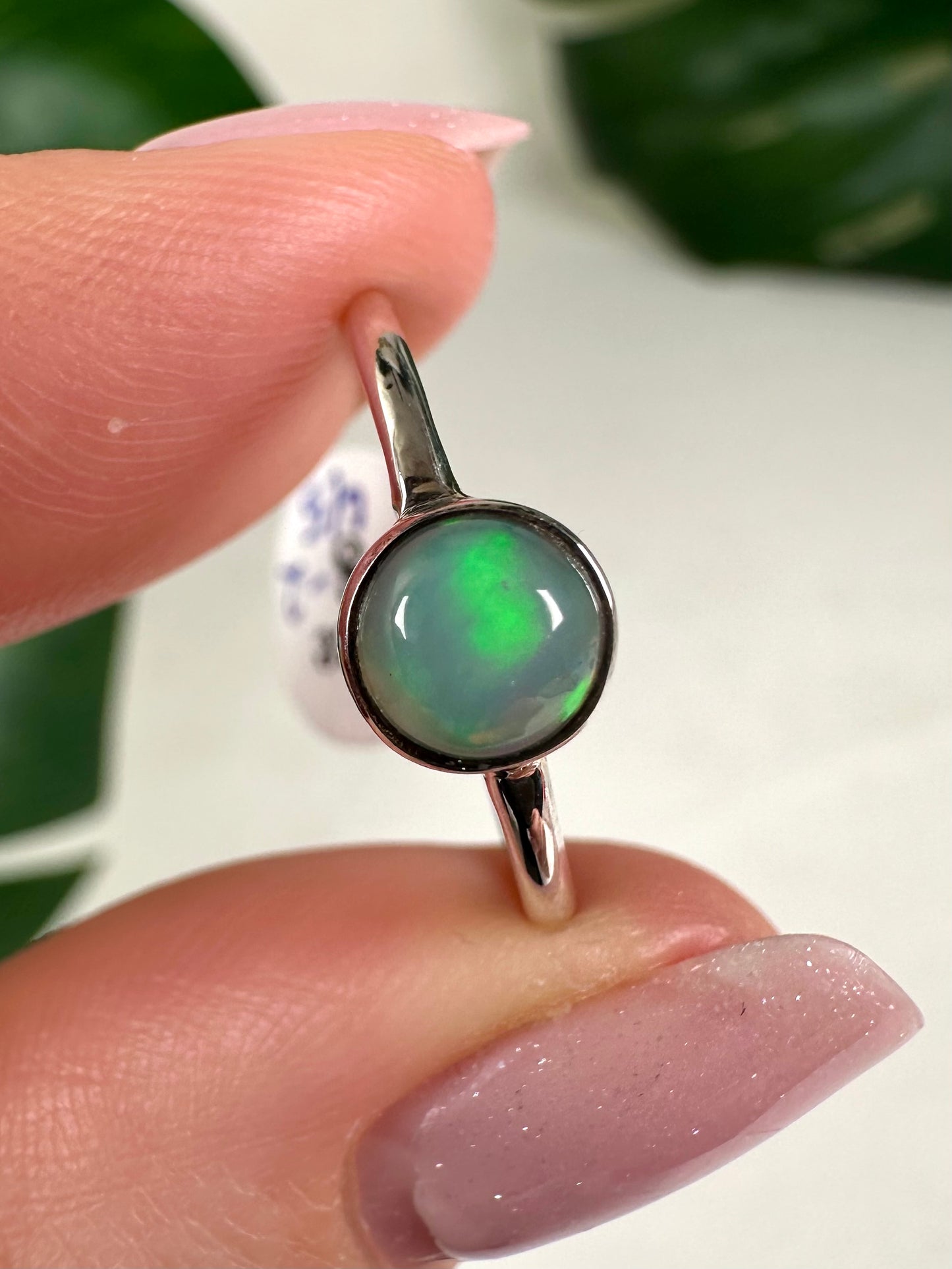 Äthiopischer Opal Ring in 925 Silber - Größe 57