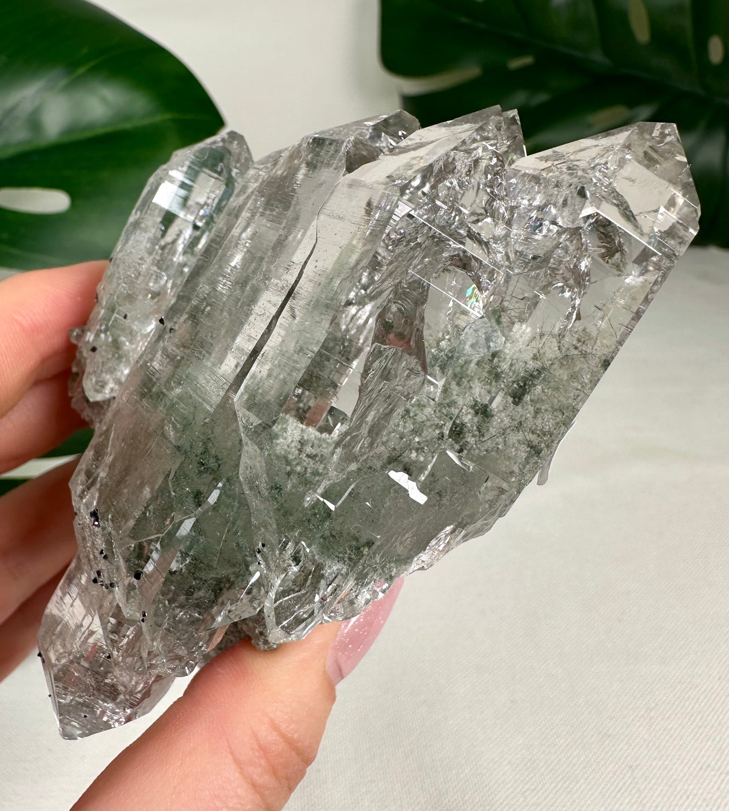 Himalaya Quarz 'Gwindel' mit Anatas & Chlorit & Rutil HQ Nr.1849HG