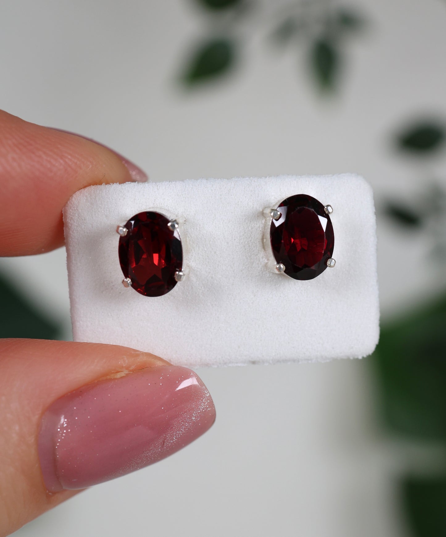 Granat Ohrstecker 925 Silber Nr.63G2