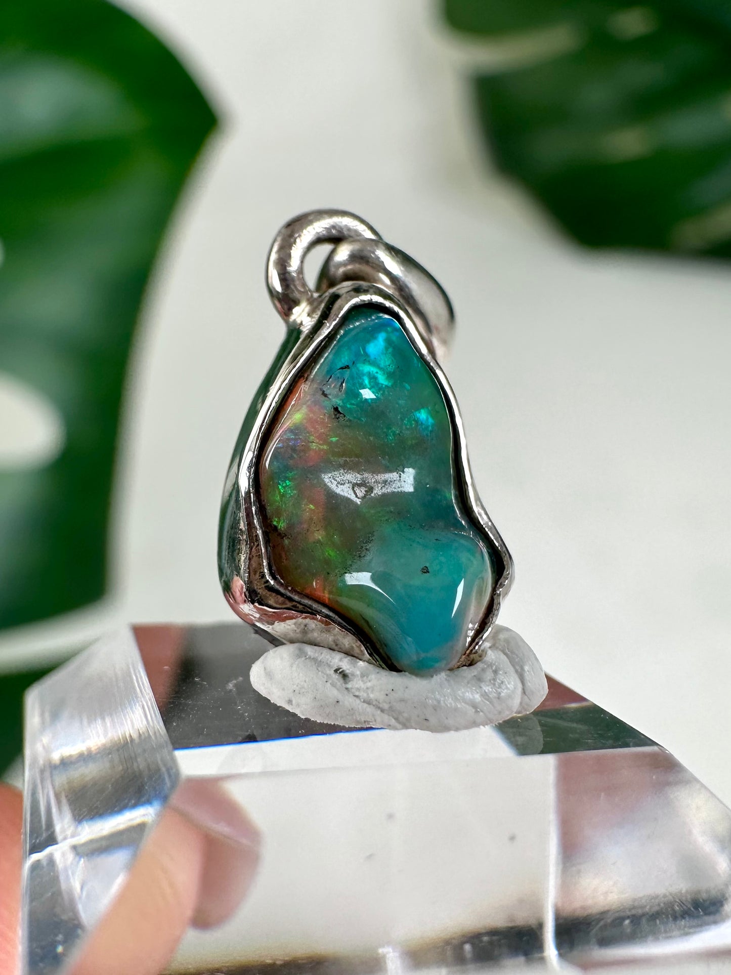 Colgante de ópalo etíope en plata 925 n.º 45O1